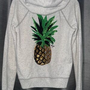 VS Pink Hawaii Zip Up Hoodie with Sequin Pineapple
